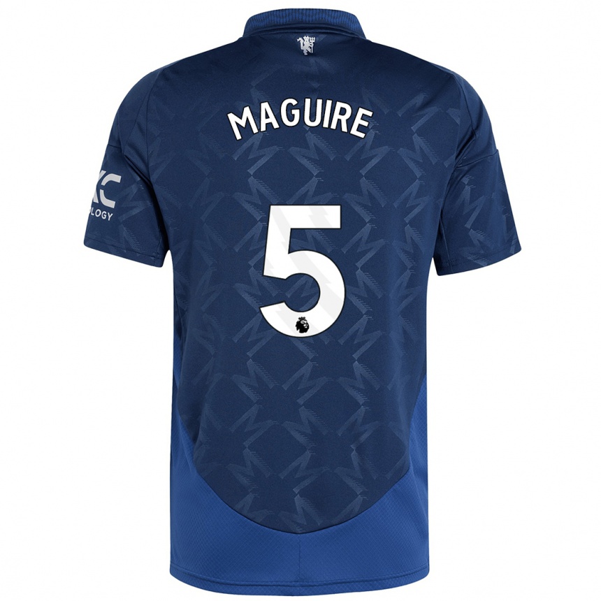 Kids Football Harry Maguire #5 Indigo Away Jersey 2024/25 T-Shirt Za