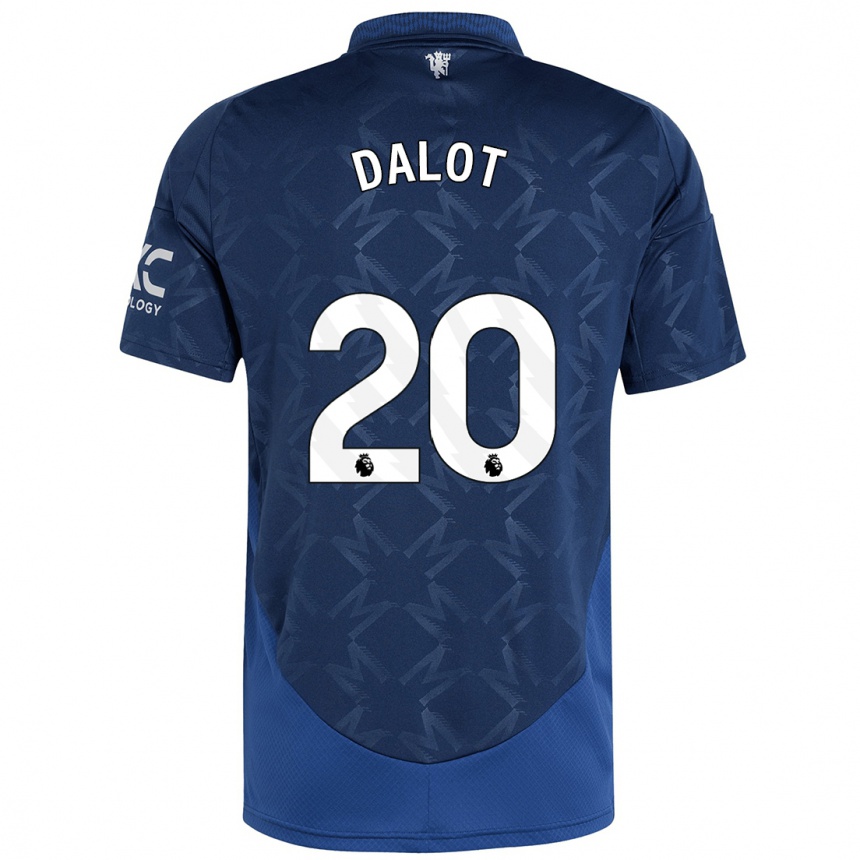 Kids Football Diogo Dalot #20 Indigo Away Jersey 2024/25 T-Shirt Za