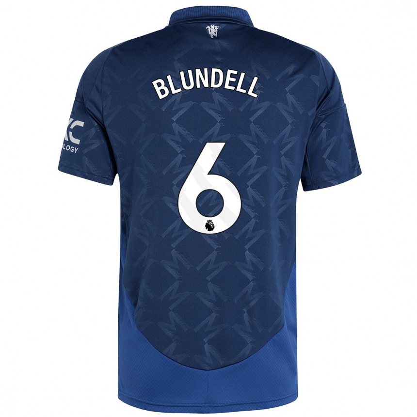 Kids Football Hannah Blundell #6 Indigo Away Jersey 2024/25 T-Shirt Za