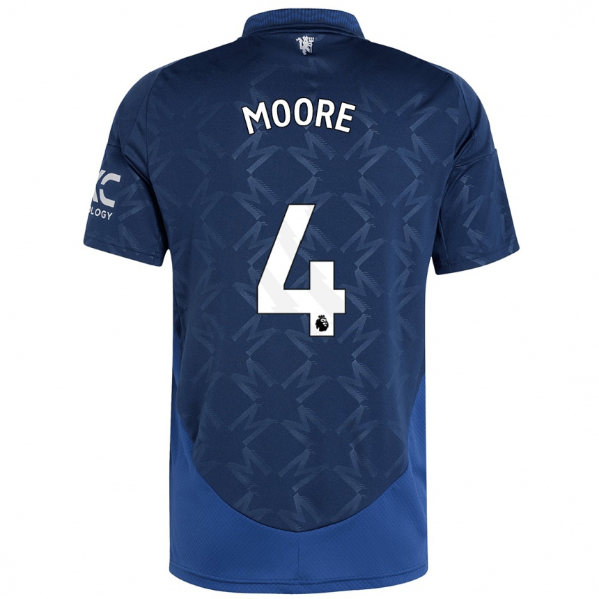 Kids Football Jade Moore #4 Indigo Away Jersey 2024/25 T-Shirt Za