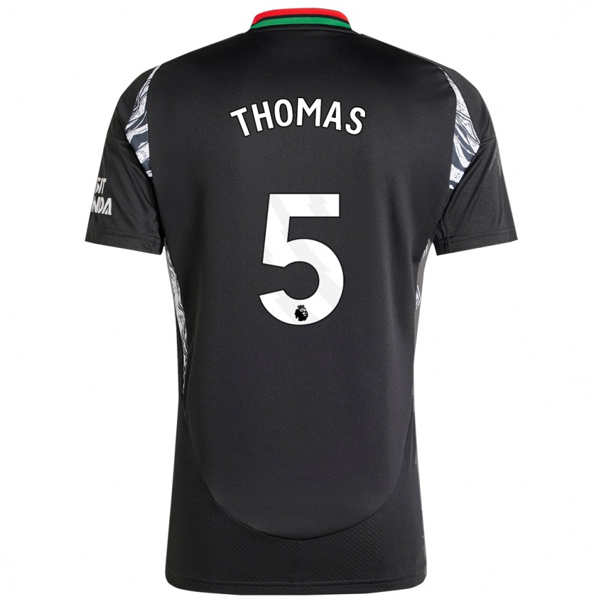 Kids Football Thomas Partey #5 Black Away Jersey 2024/25 T-Shirt Za