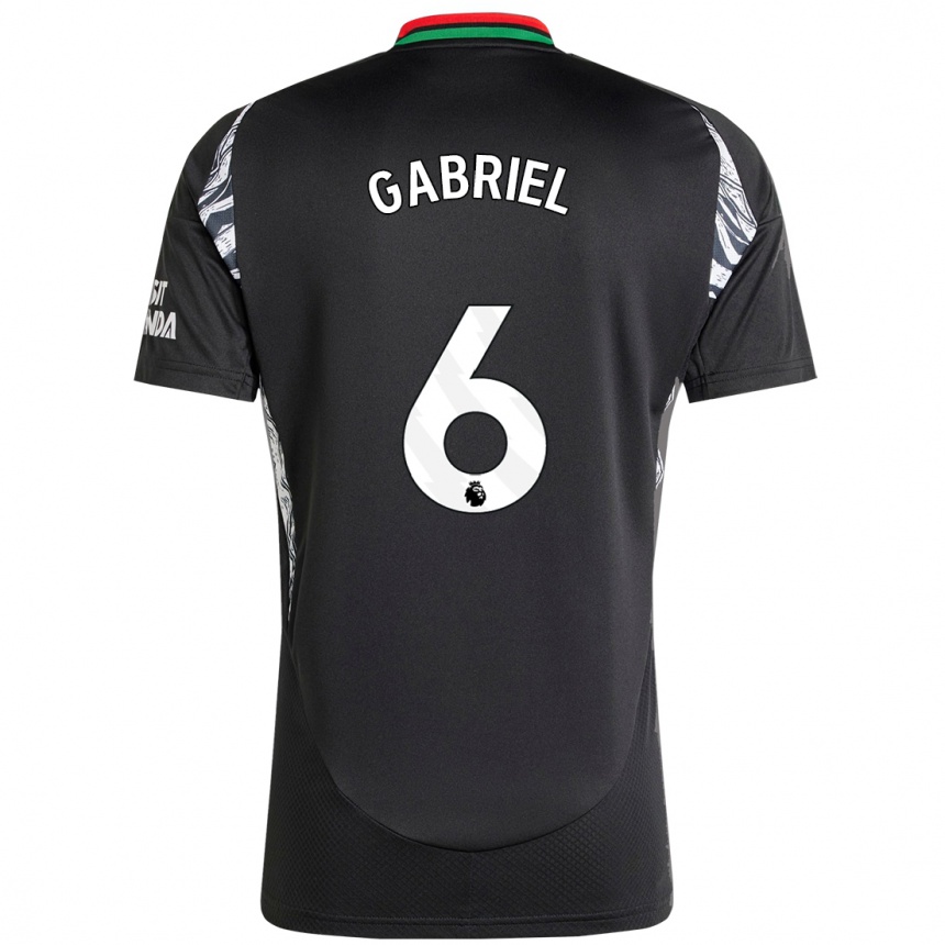 Kids Football Gabriel Magalhaes #6 Black Away Jersey 2024/25 T-Shirt Za