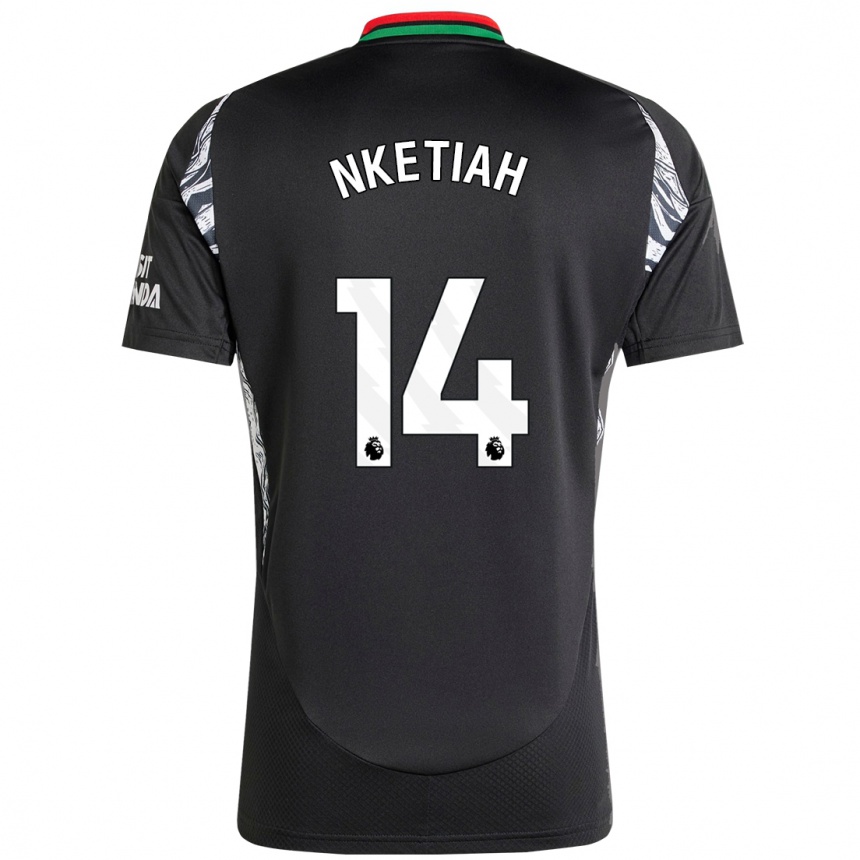 Kids Football Eddie Nketiah #14 Black Away Jersey 2024/25 T-Shirt Za