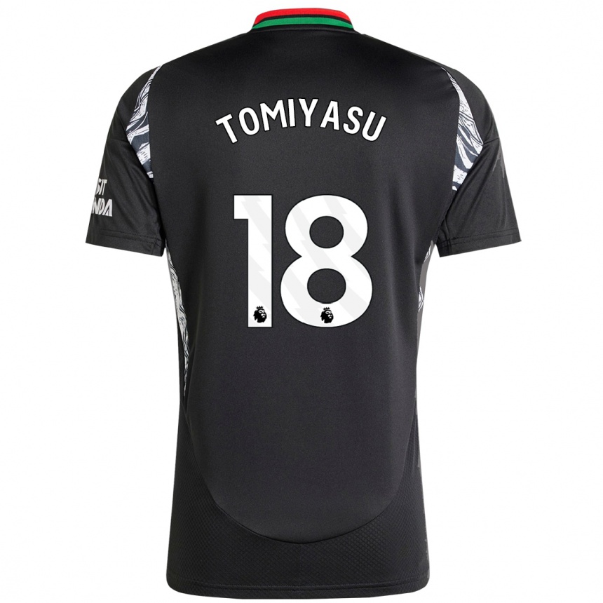 Kids Football Takehiro Tomiyasu #18 Black Away Jersey 2024/25 T-Shirt Za