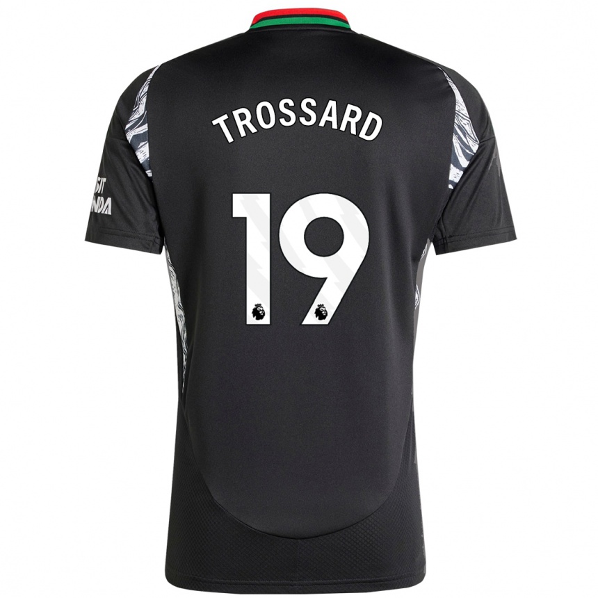 Kids Football Leandro Trossard #19 Black Away Jersey 2024/25 T-Shirt Za