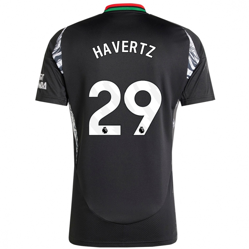 Kids Football Kai Havertz #29 Black Away Jersey 2024/25 T-Shirt Za