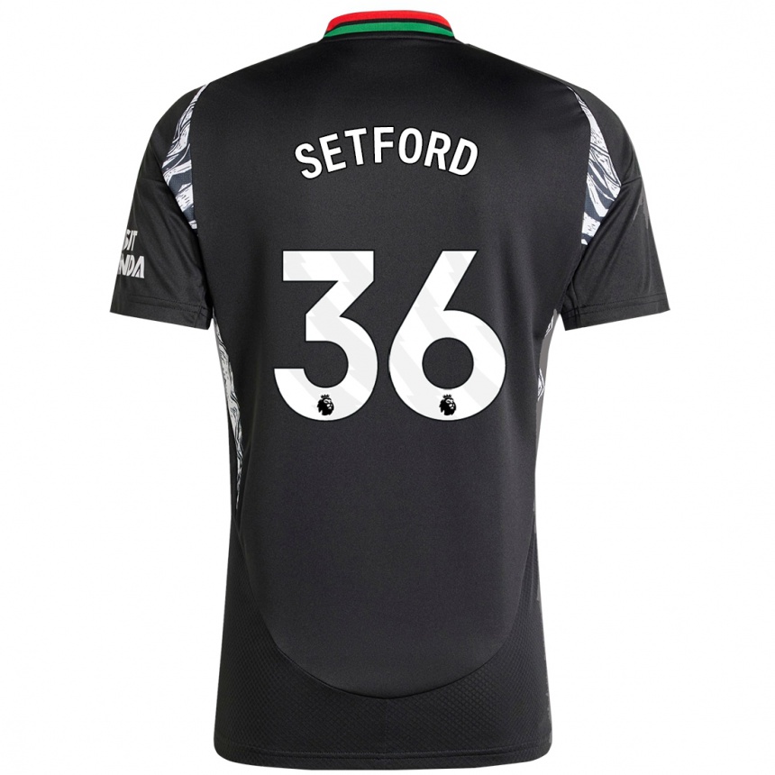 Kids Football Tommy Setford #36 Black Away Jersey 2024/25 T-Shirt Za