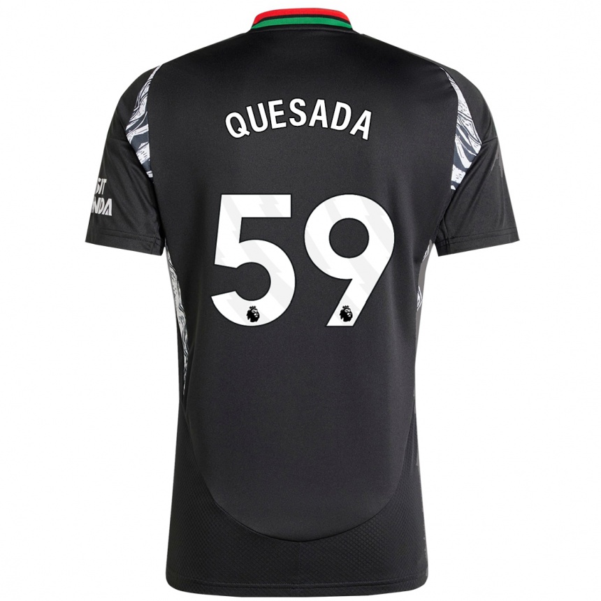 Kids Football Elián Quesada #59 Black Away Jersey 2024/25 T-Shirt Za