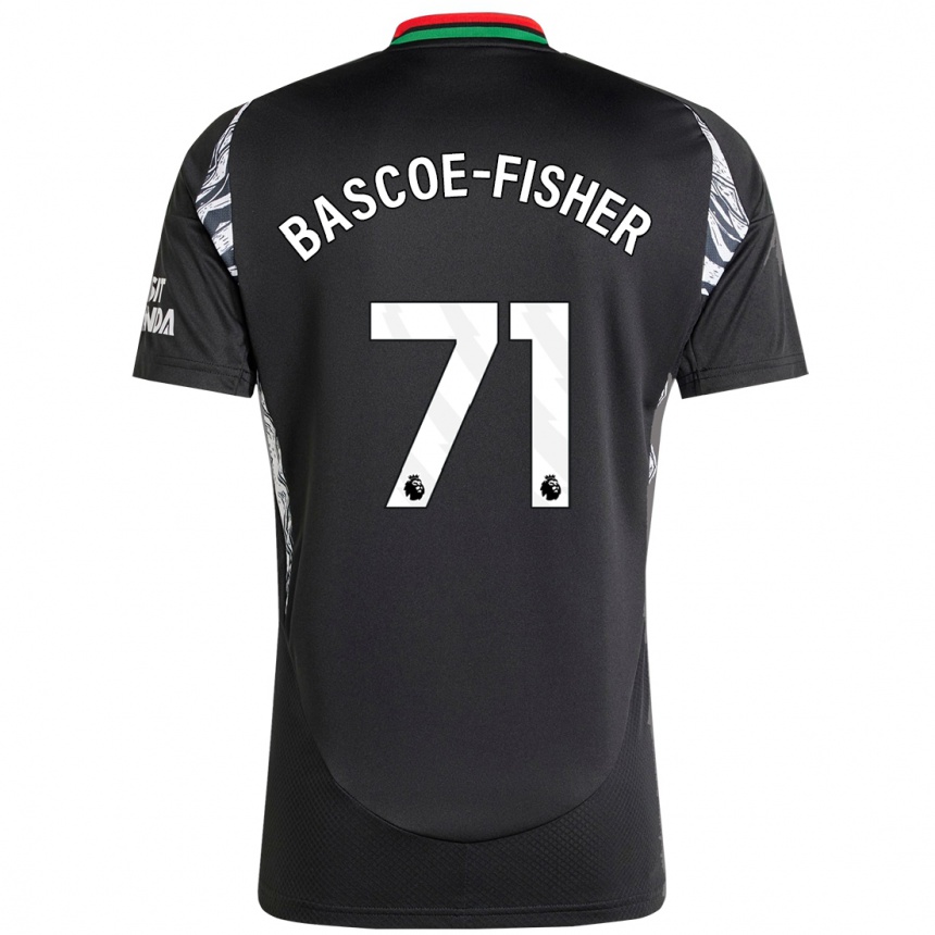 Kids Football Jakai Bascoe-Fisher #71 Black Away Jersey 2024/25 T-Shirt Za