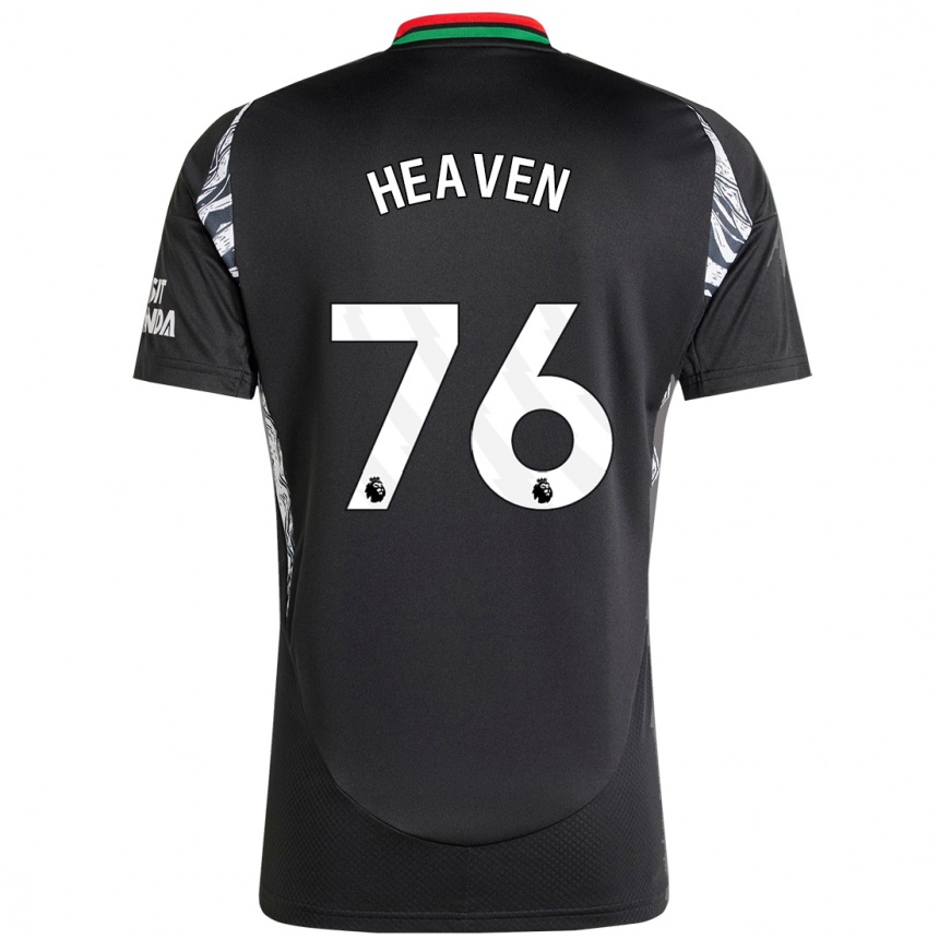 Kids Football Ayden Heaven #76 Black Away Jersey 2024/25 T-Shirt Za