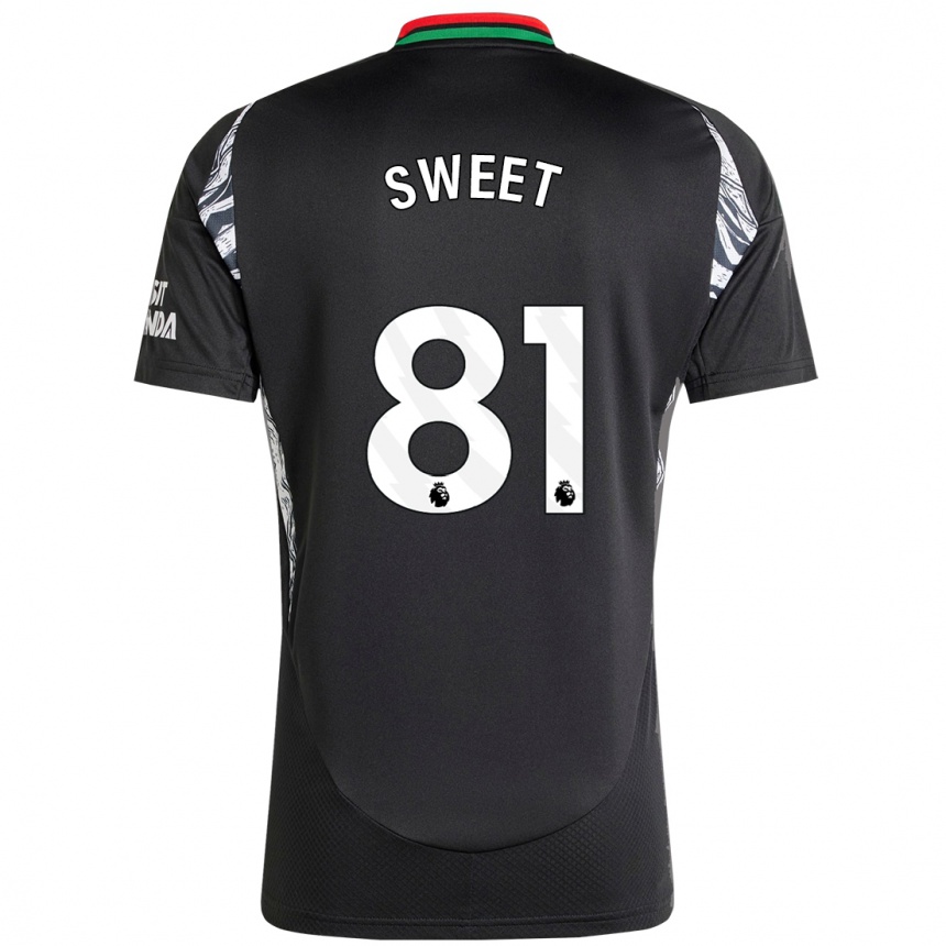 Kids Football Will Sweet #81 Black Away Jersey 2024/25 T-Shirt Za