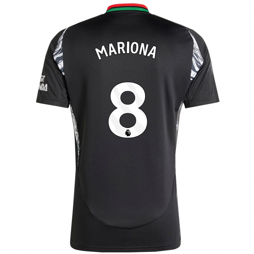 Kids Football Mariona Caldentey #8 Black Away Jersey 2024/25 T-Shirt Za