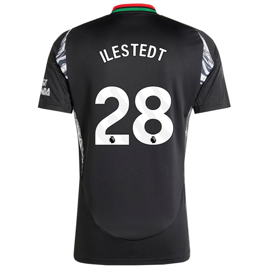 Kids Football Amanda Ilestedt #28 Black Away Jersey 2024/25 T-Shirt Za