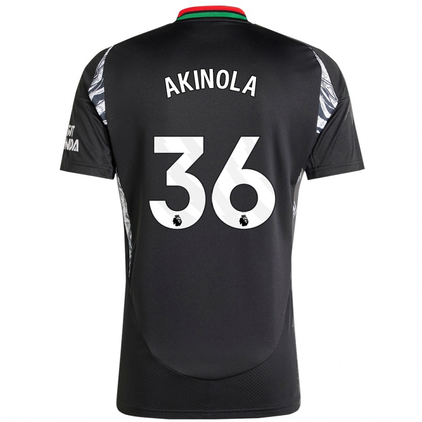 Kids Football Tim Akinola #36 Black Away Jersey 2024/25 T-Shirt Za