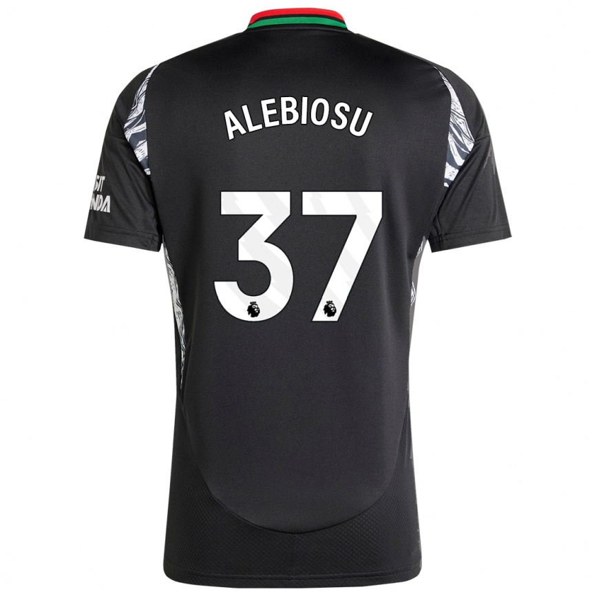 Kids Football Ryan Alebiosu #37 Black Away Jersey 2024/25 T-Shirt Za