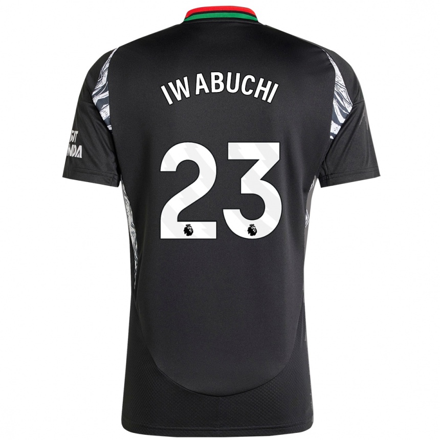 Kids Football Mana Iwabuchi #23 Black Away Jersey 2024/25 T-Shirt Za