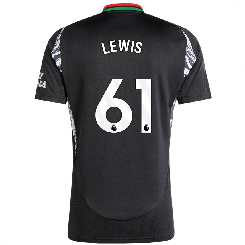 Kids Football George Lewis #61 Black Away Jersey 2024/25 T-Shirt Za