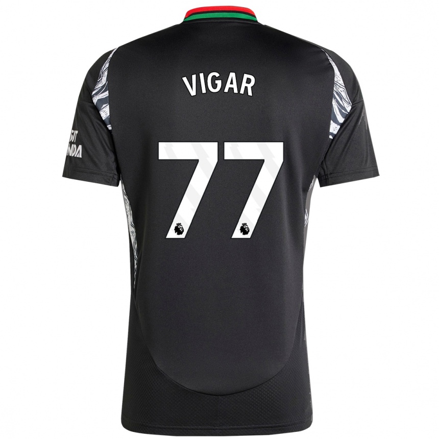 Kids Football Billy Vigar #77 Black Away Jersey 2024/25 T-Shirt Za