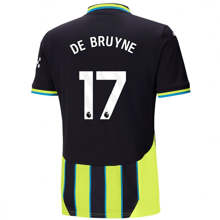 Kids Football Kevin De Bruyne #17 Blue Yellow Away Jersey 2024/25 T-Shirt Za