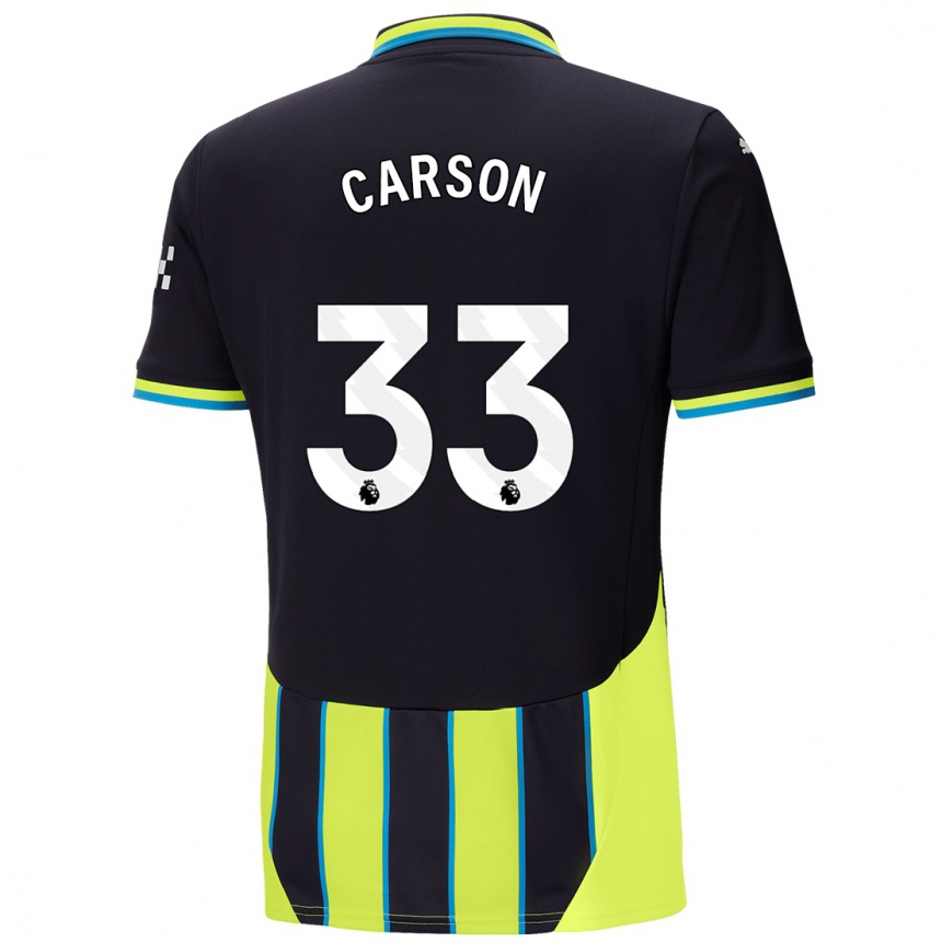 Kids Football Scott Carson #33 Blue Yellow Away Jersey 2024/25 T-Shirt Za