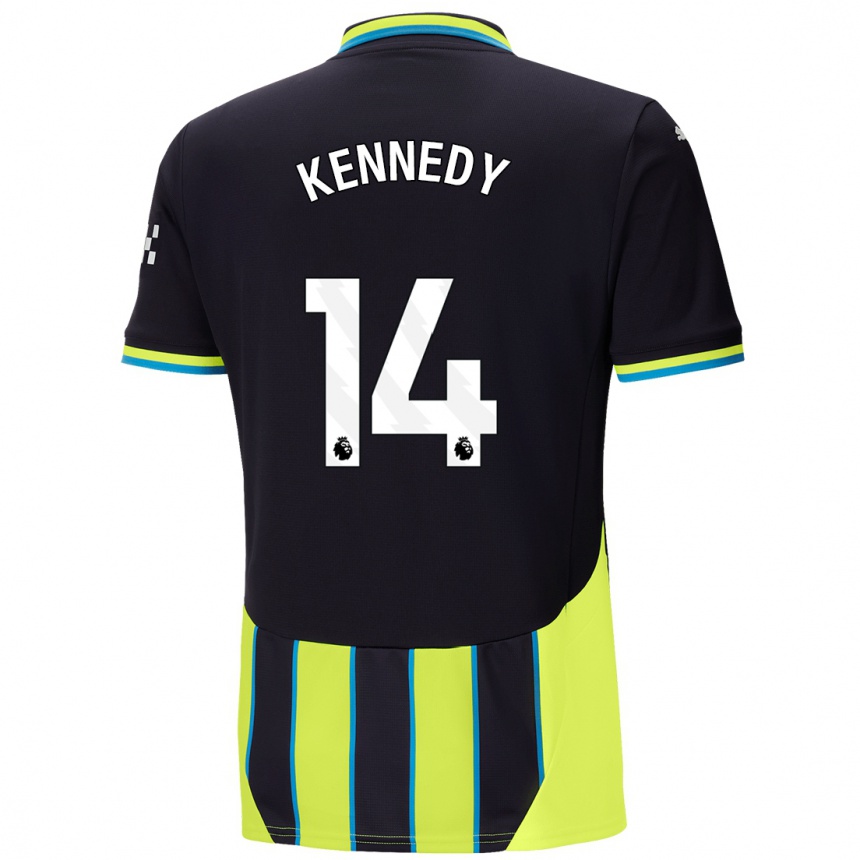 Kids Football Alanna Kennedy #14 Blue Yellow Away Jersey 2024/25 T-Shirt Za