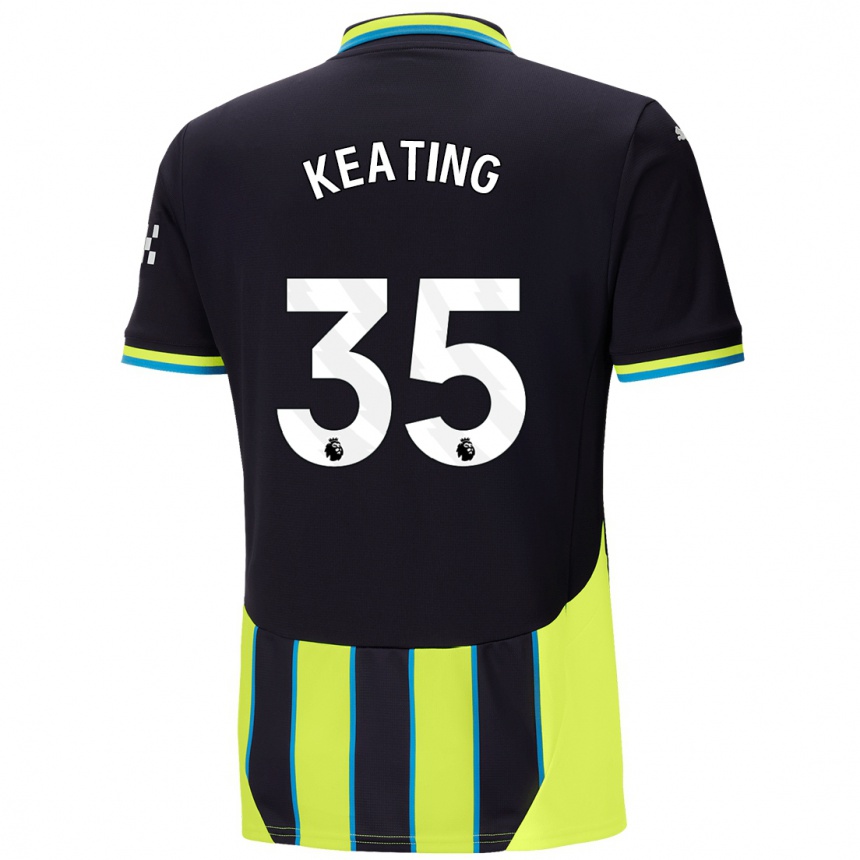 Kids Football Khiara Keating #35 Blue Yellow Away Jersey 2024/25 T-Shirt Za