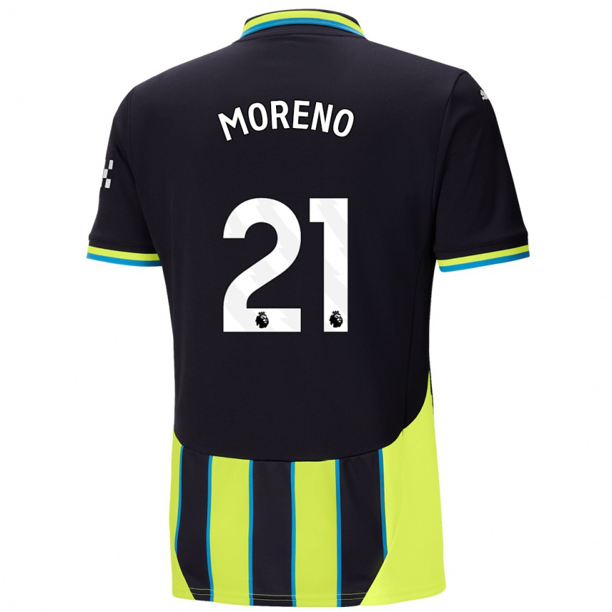 Kids Football Marlos Moreno #21 Blue Yellow Away Jersey 2024/25 T-Shirt Za