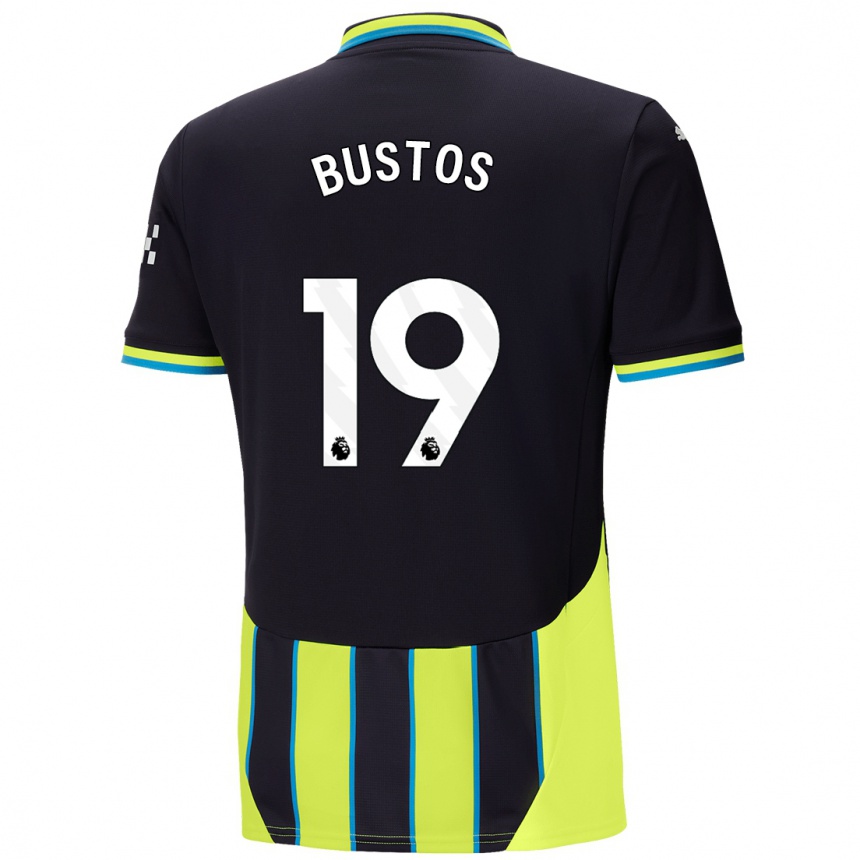 Kids Football Nahuel Bustos #19 Blue Yellow Away Jersey 2024/25 T-Shirt Za