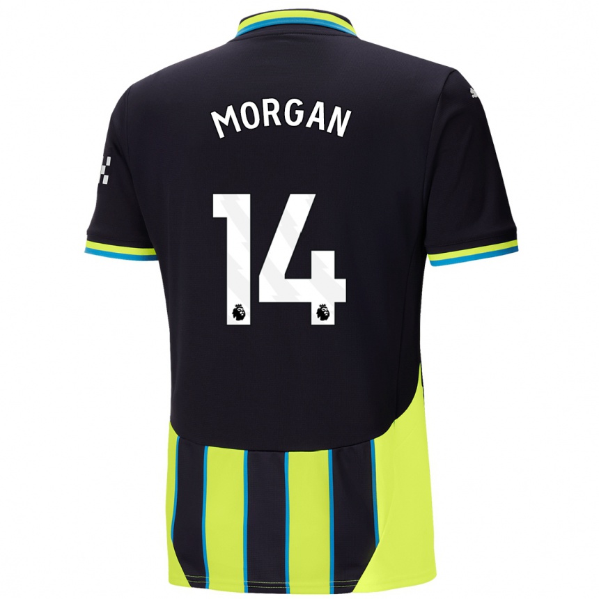 Kids Football Esme Morgan #14 Blue Yellow Away Jersey 2024/25 T-Shirt Za