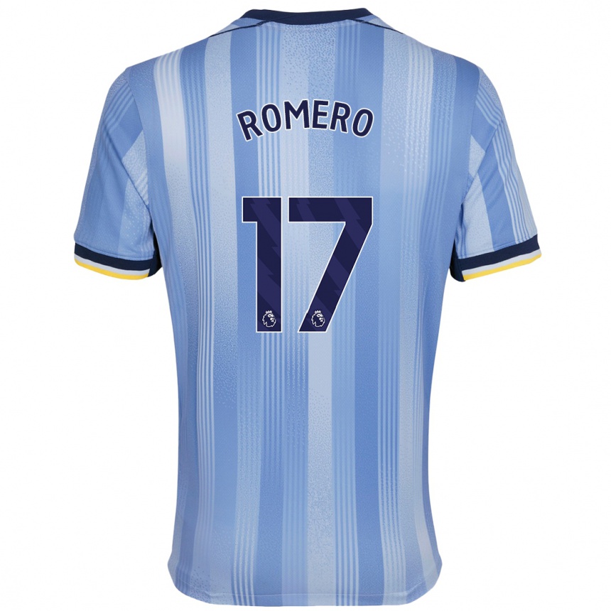 Kids Football Cristian Romero #17 Light Blue Away Jersey 2024/25 T-Shirt Za