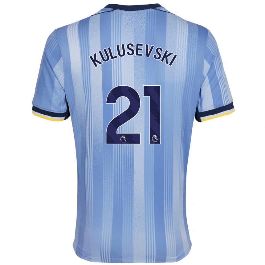 Kids Football Dejan Kulusevski #21 Light Blue Away Jersey 2024/25 T-Shirt Za