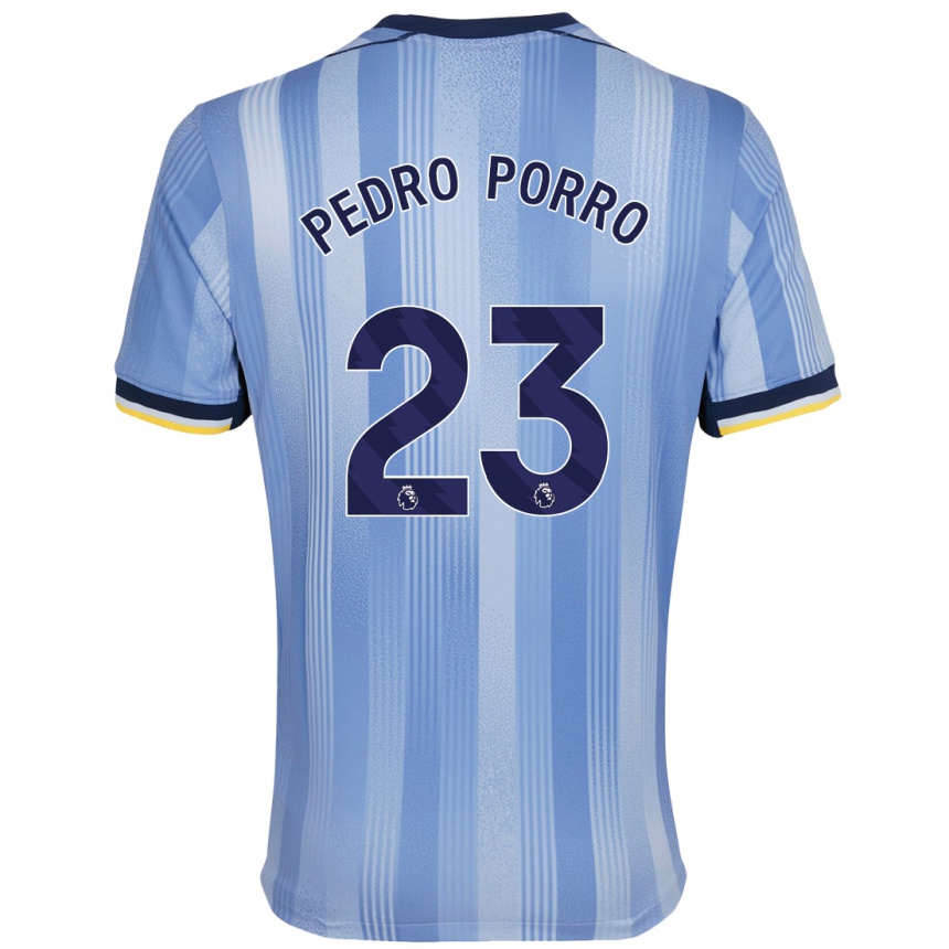 Kids Football Pedro Porro #23 Light Blue Away Jersey 2024/25 T-Shirt Za