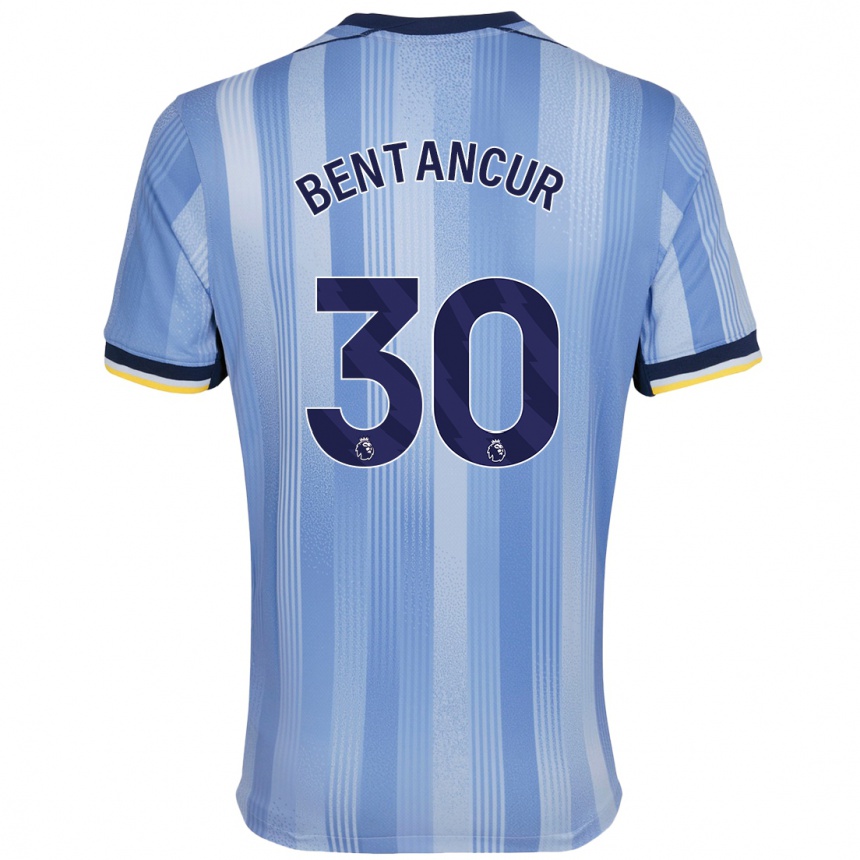 Kids Football Rodrigo Bentancur #30 Light Blue Away Jersey 2024/25 T-Shirt Za