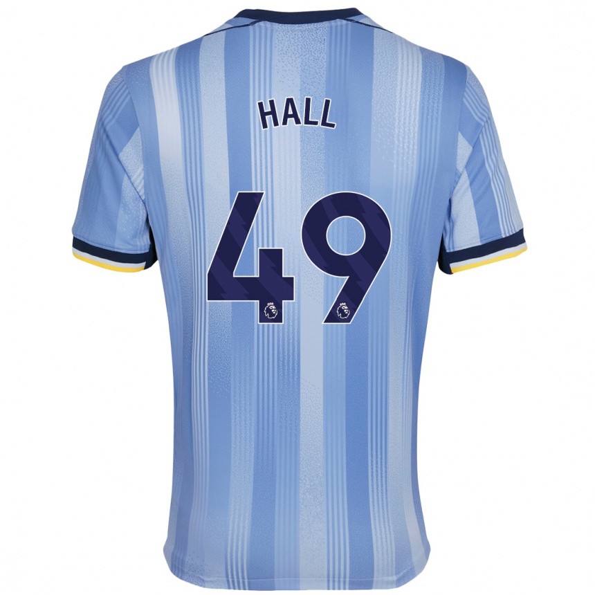 Kids Football Tyrese Hall #49 Light Blue Away Jersey 2024/25 T-Shirt Za