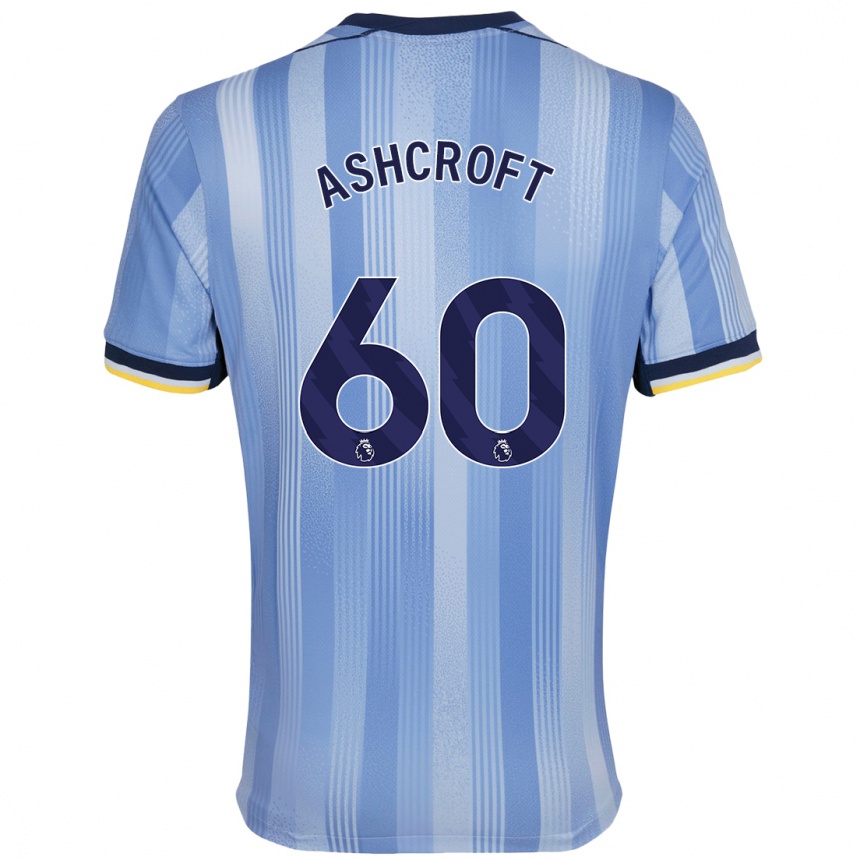 Kids Football Tyrell Ashcroft #60 Light Blue Away Jersey 2024/25 T-Shirt Za