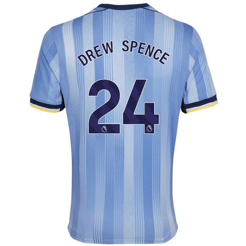 Kids Football Drew Spence #24 Light Blue Away Jersey 2024/25 T-Shirt Za