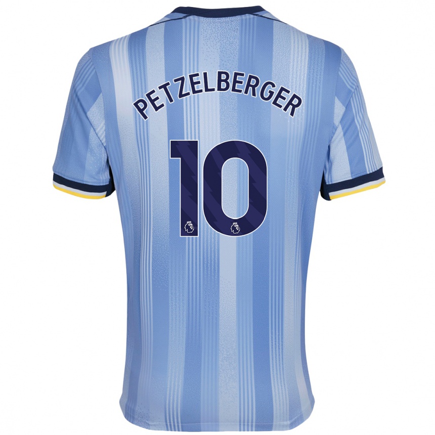 Kids Football Ramona Petzelberger #10 Light Blue Away Jersey 2024/25 T-Shirt Za