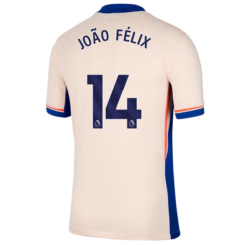 Kids Football Joao Felix #14 Light Beige Away Jersey 2024/25 T-Shirt Za