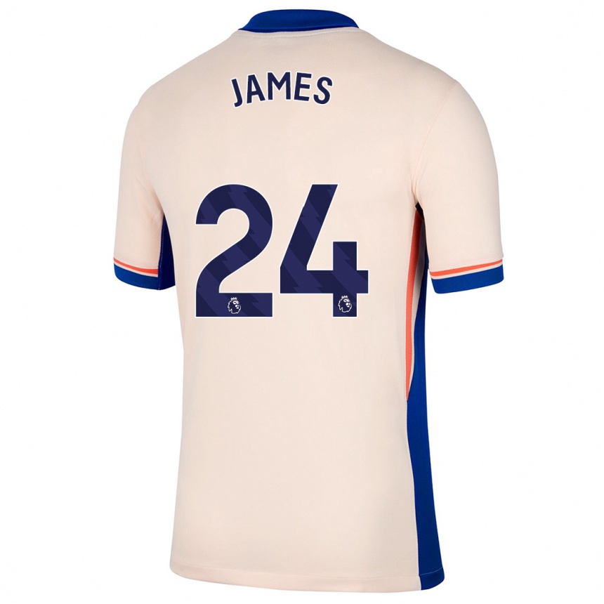 Kids Football Reece James #24 Light Beige Away Jersey 2024/25 T-Shirt Za