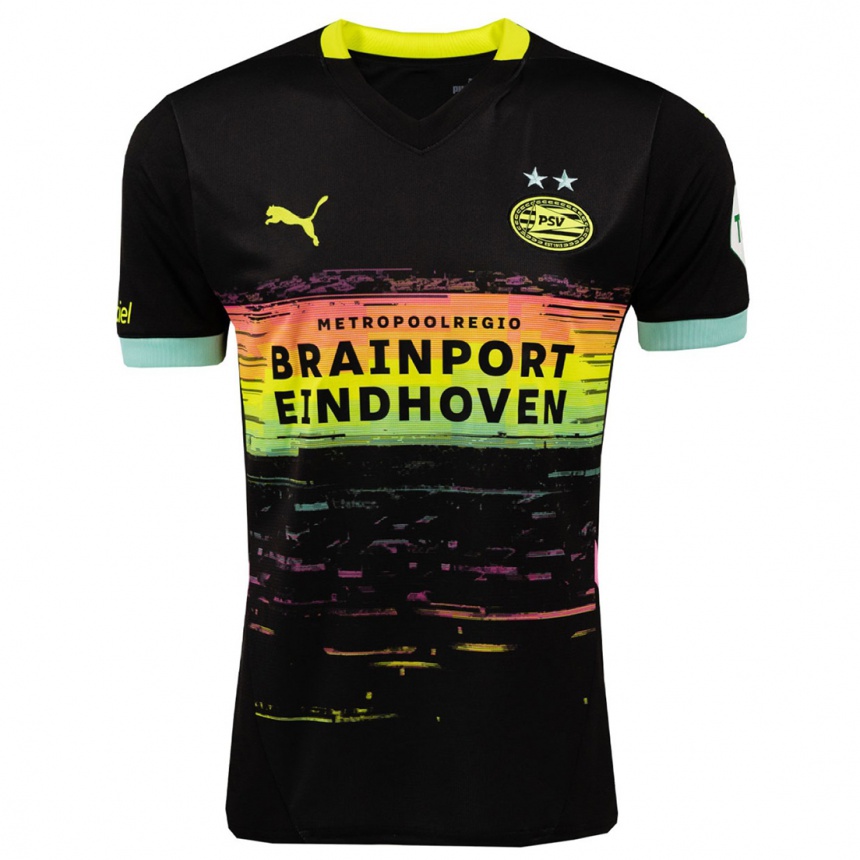 Kids Football Raf Van De Riet #0 Black Yellow Away Jersey 2024/25 T-Shirt Za