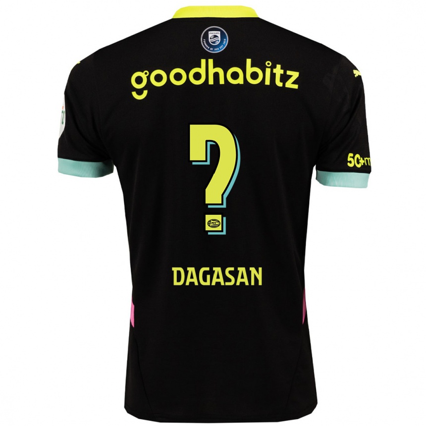 Kids Football Muhlis Dagasan #0 Black Yellow Away Jersey 2024/25 T-Shirt Za