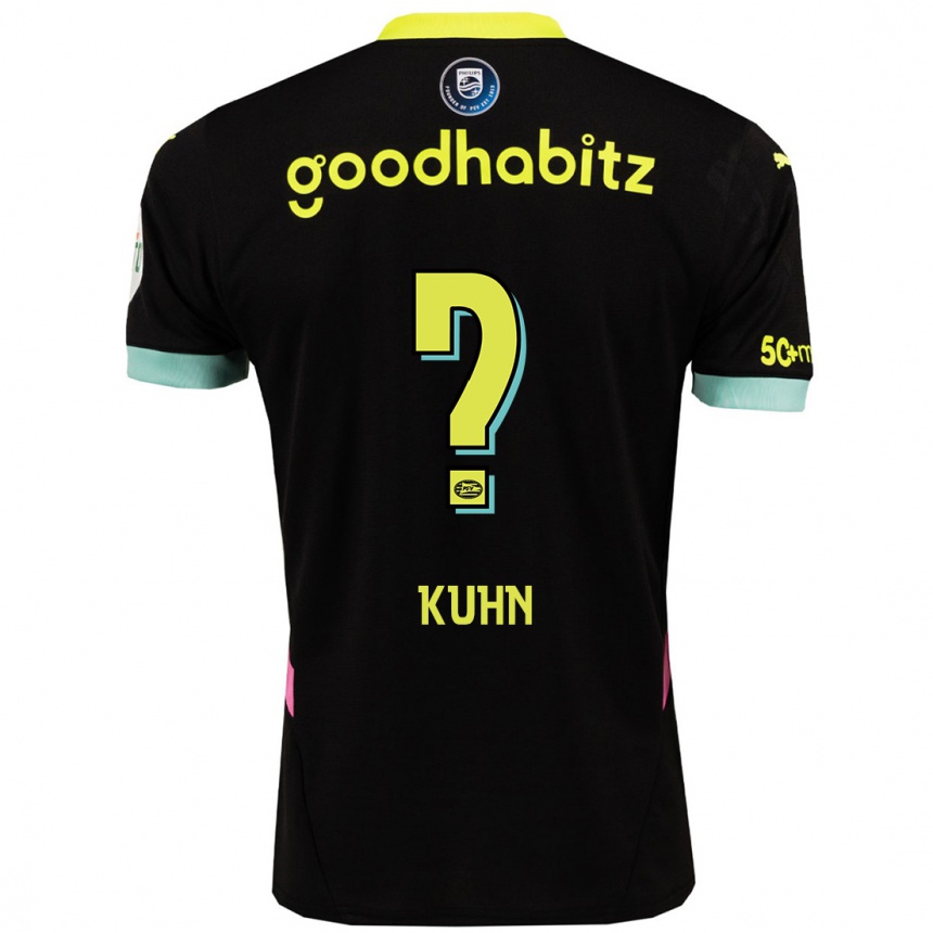 Kids Football Wessel Kuhn #0 Black Yellow Away Jersey 2024/25 T-Shirt Za