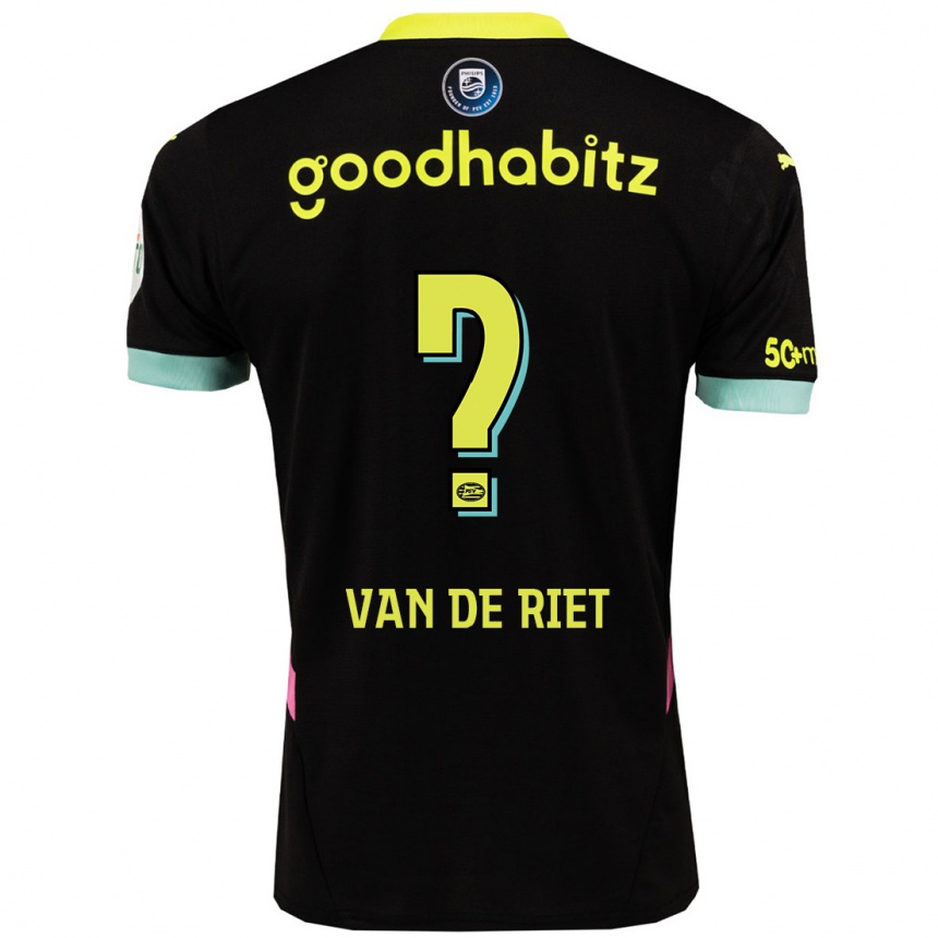 Kids Football Raf Van De Riet #0 Black Yellow Away Jersey 2024/25 T-Shirt Za