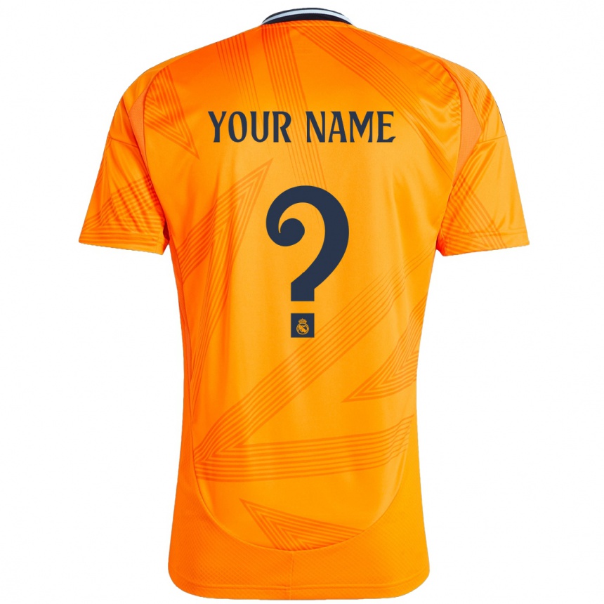 Kids Football Your Name #0 Orange Away Jersey 2024/25 T-Shirt Za