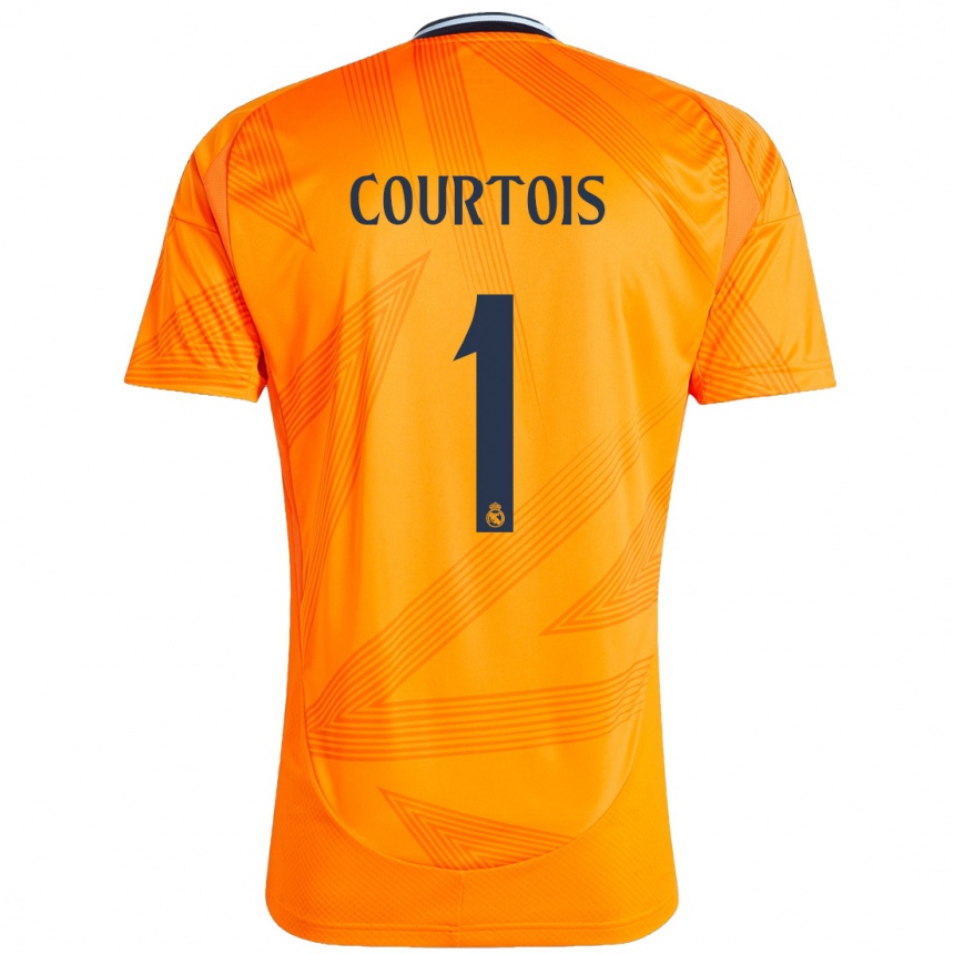 Kids Football Thibaut Courtois #1 Orange Away Jersey 2024/25 T-Shirt Za