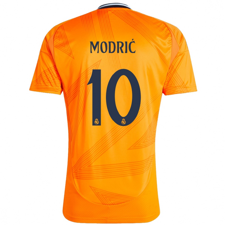 Kids Football Luka Modric #10 Orange Away Jersey 2024/25 T-Shirt Za