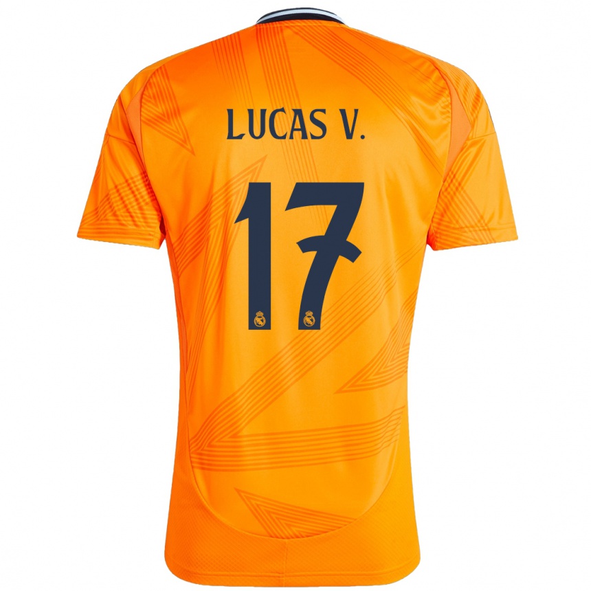 Kids Football Lucas Vazquez #17 Orange Away Jersey 2024/25 T-Shirt Za