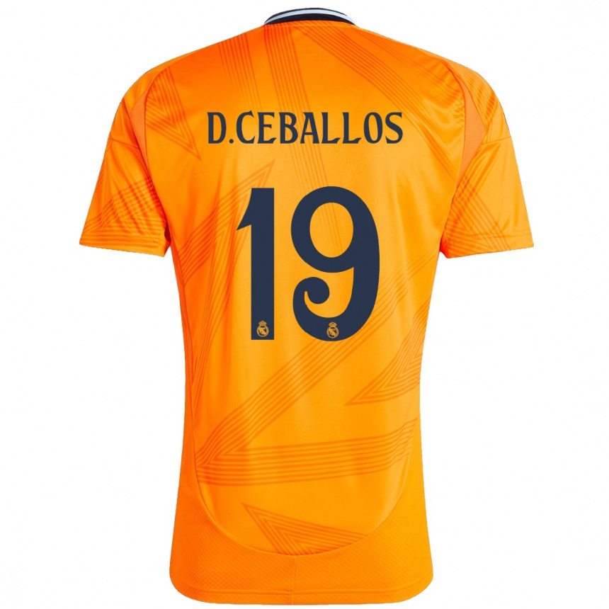 Kids Football Dani Ceballos #19 Orange Away Jersey 2024/25 T-Shirt Za