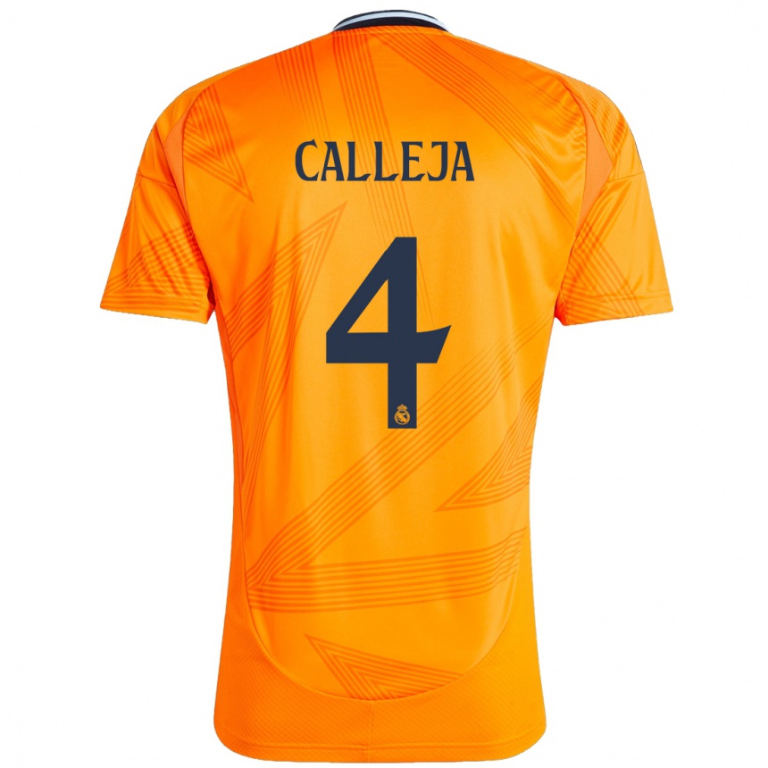 Kids Football Jaime Calleja #4 Orange Away Jersey 2024/25 T-Shirt Za