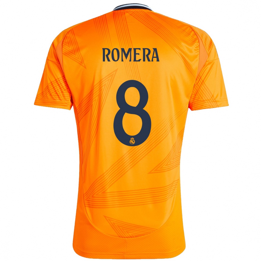 Kids Football Miguel Romera #8 Orange Away Jersey 2024/25 T-Shirt Za